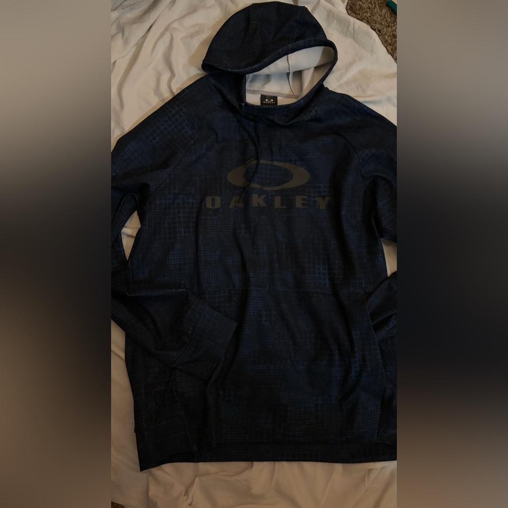 Oakley Dark Blue Patterned Hoodie